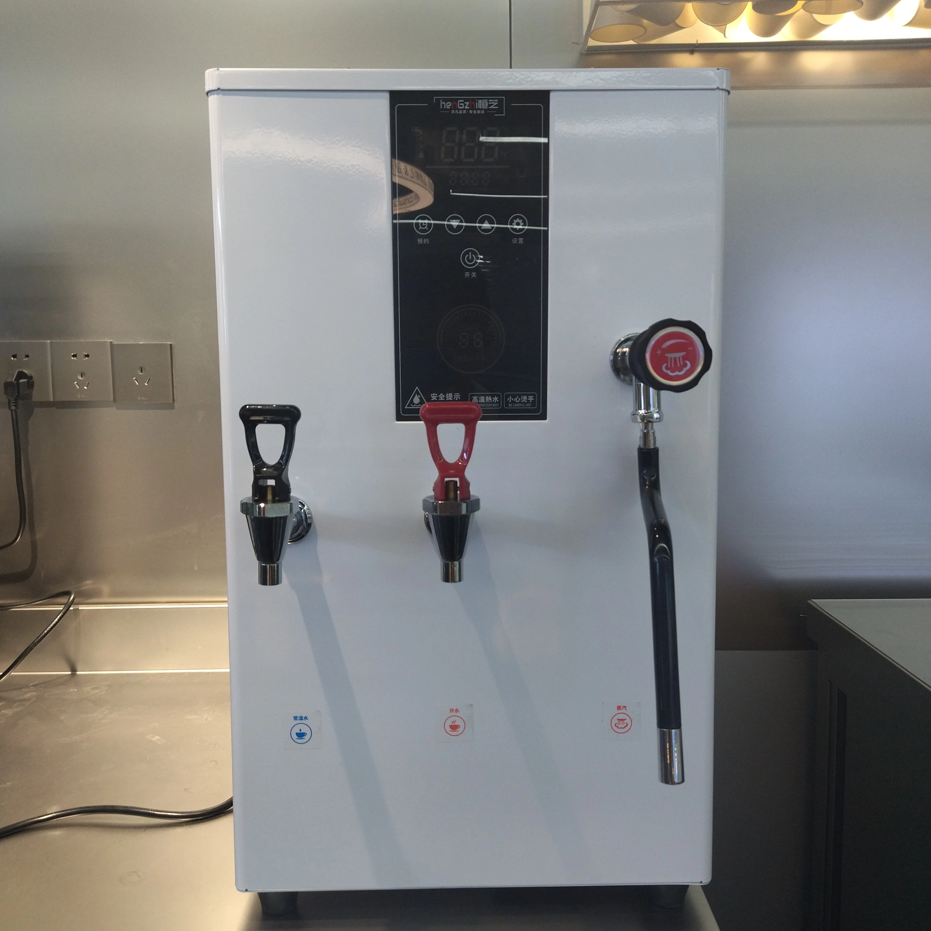 20L Commercial Intelligent LCD Touch Screen Water Boiling Machine With Steam 50L/H Hot Water And Cold Water Milk Foam Equipment 4