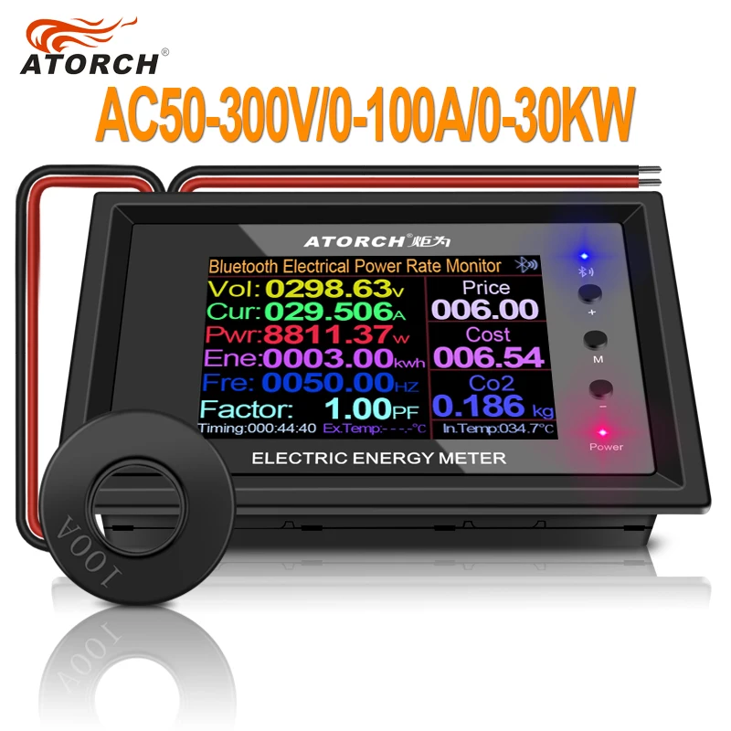 AC 50-300V Voltmeter Ammeter Power Energy Meter LE... – Grandado