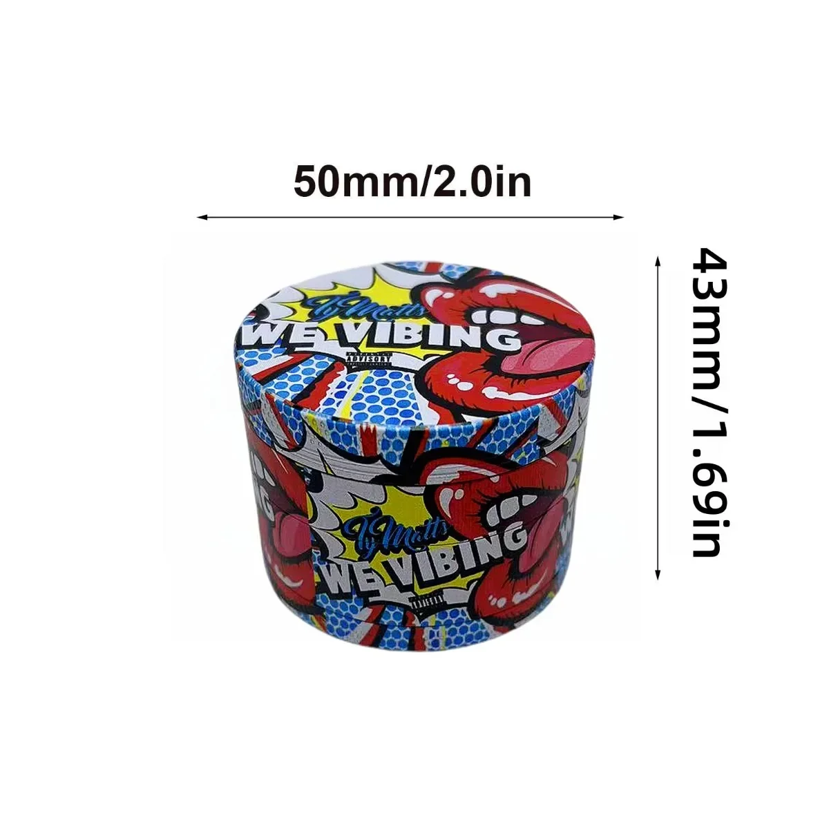 50mm Metal Lip Herb Grinder 4-layers Spice Pepper Mill Mortar Raw Grass Tobacco Grinder Cigarette Smoke Accessories Kitchen Tool