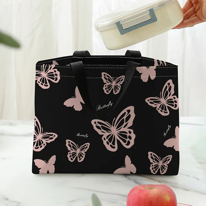 

Butterfly Lunch Bag Reusable Medium Lunch Tote Sack Bag for Women Daily Use Storage