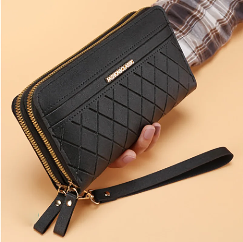 Women Long Wallets Double Zipper Clutches Purse Big Letter Fashion Wristlet  Wallet Phone Portfel Damski Card Holder Lady Wallets - AliExpress