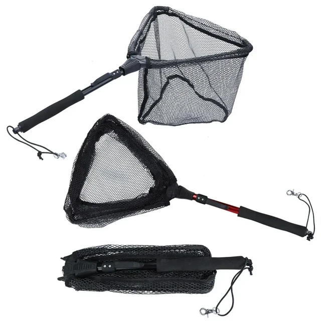 Sougayilang 65cm 95cm 112cm Folding Fishing Net Retractable Telescoping  Aluminum Alloy Fishing Friendly Large Folding Land