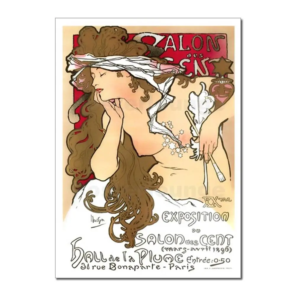 

famous Alphonse Mucha painting Affiche Salon des Cents Hand painted High quality