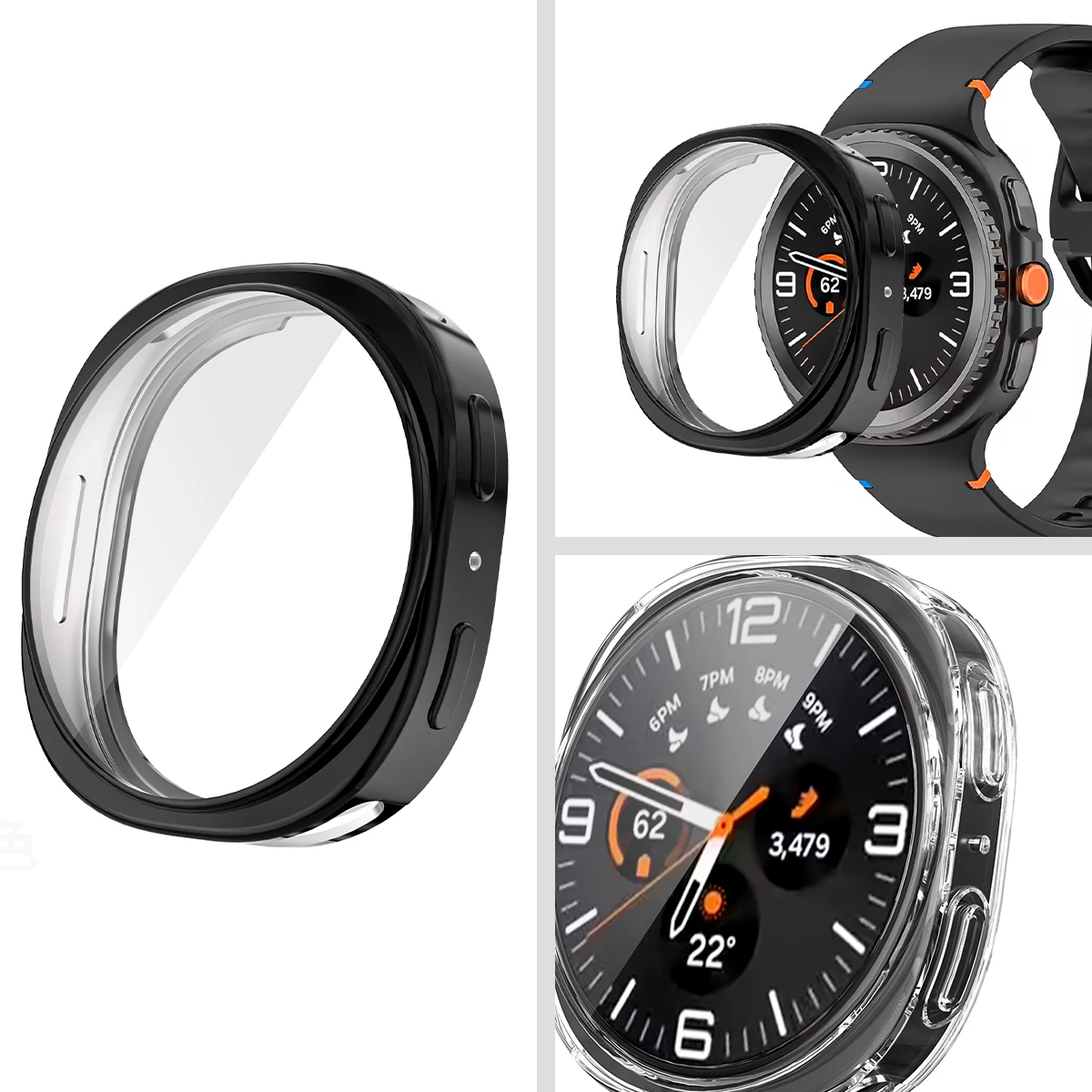 Enhanced Watch Screen Protector Case - Soft TPU All-Around Protective Bumper Cover