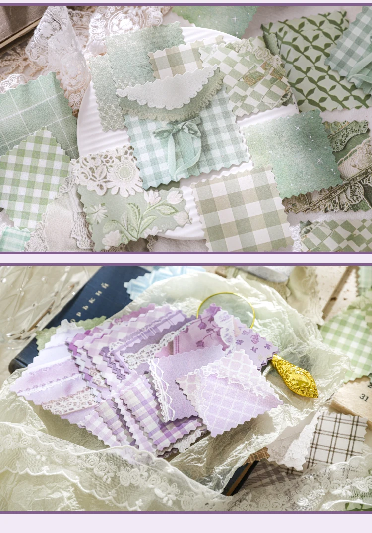 Journal GO 30 Stück Stoff Textur Material Papier Junk Journal Planer Scrapbooking Vintage Dekoratives DIY Handwerk Hintergrundpapier – Detail 8