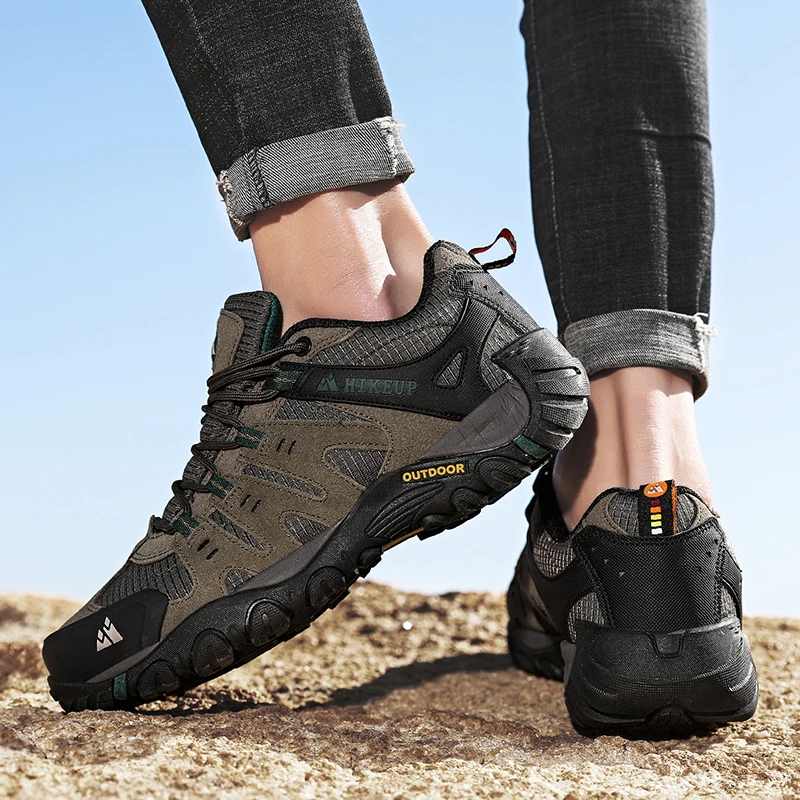 Hikeup herren wanderschuhe wildleder outdoor schuhe verschleiß feste männer trekking wander jagd taktische turnschuhe – Detail 14