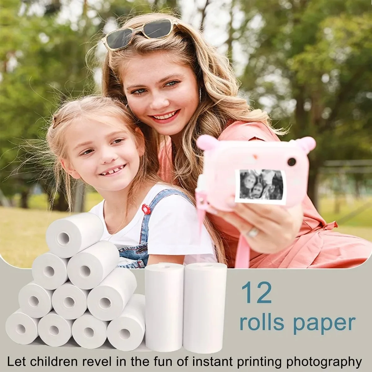 12 Rolls Kids Instant Camera Refill Print Paper Film Coreless Thermal Print For 57mm Portable Cash Registers Mobile Printer instant camera refill paper