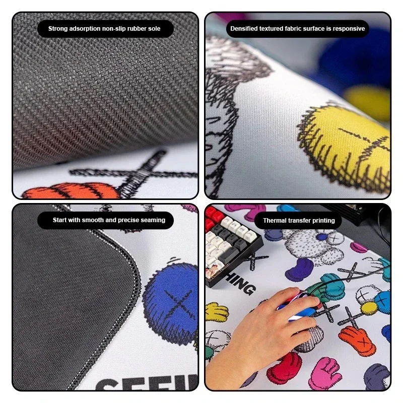 Kuromies Gaming Mouse Pad Gamer pc Acessórios Antiderrapante Mat Deskmat Mausepad Mousepad Mats Teclado Cabinet Mause Laptops Pads - Imagem 5