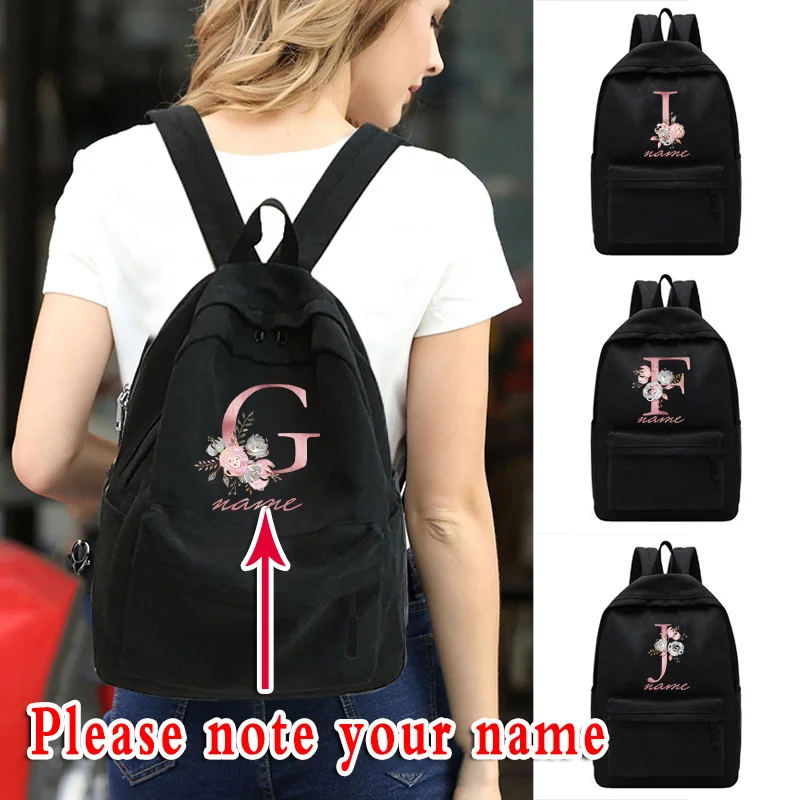 Customize Any Name Women Backpack Travel Bag Backpacks School Bag for