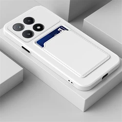 Versatile Card Slot Bag Holder: Shockproof Soft Silicone Back Cover & Wallet Case for Xiaomi 13T (WHITE)