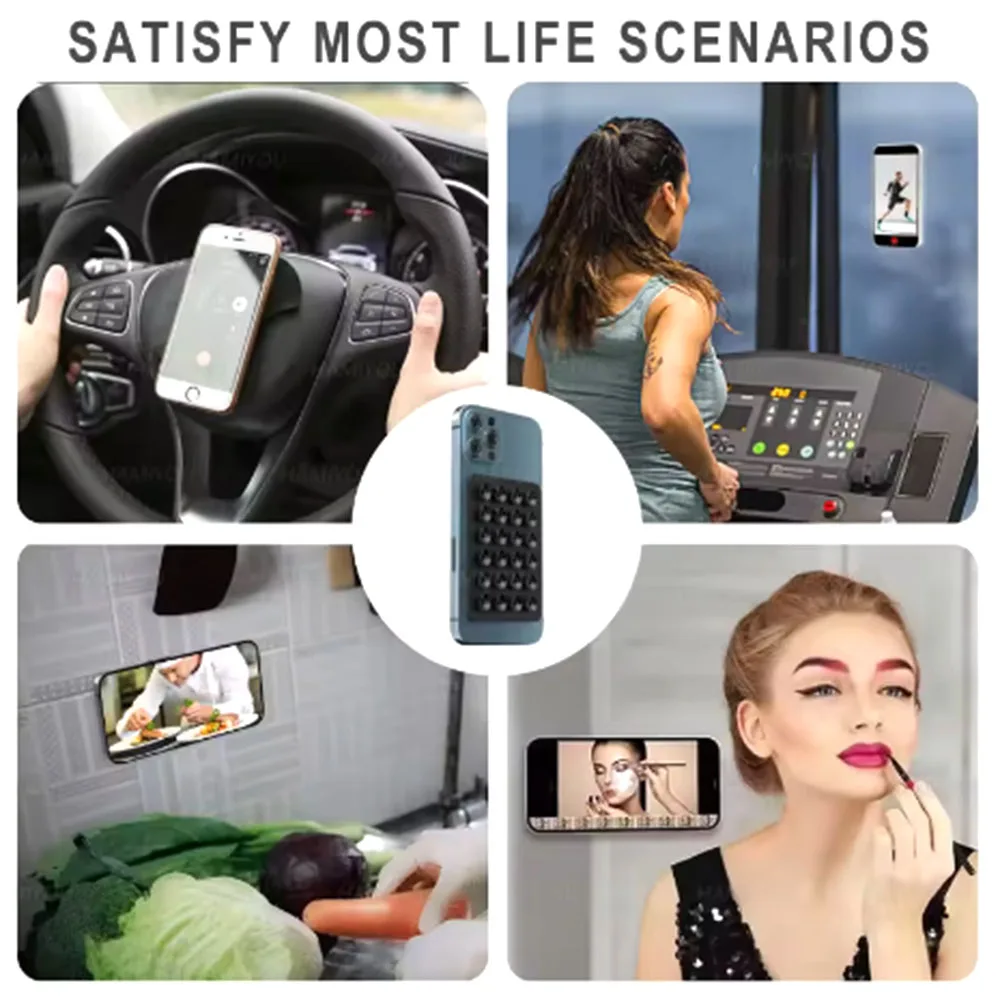 2pcs Hands Free Silicone Suction Cup 24 Square Suction Cups Mobile Phone Tablet Luggage Cup Universal
