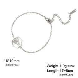 Unift Floral Birth Flower Charm Bracelet - Stainless Steel Cosmos & Poppy Design, Trendy Minimalist Jewelry (April Daisy - S)