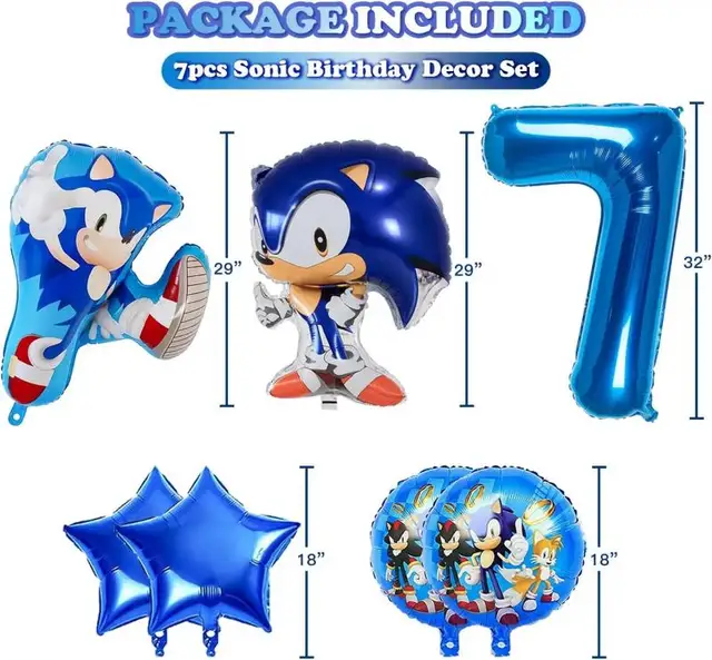 Sonic Birthday Party Supplies, Sonic Party Decorations Include