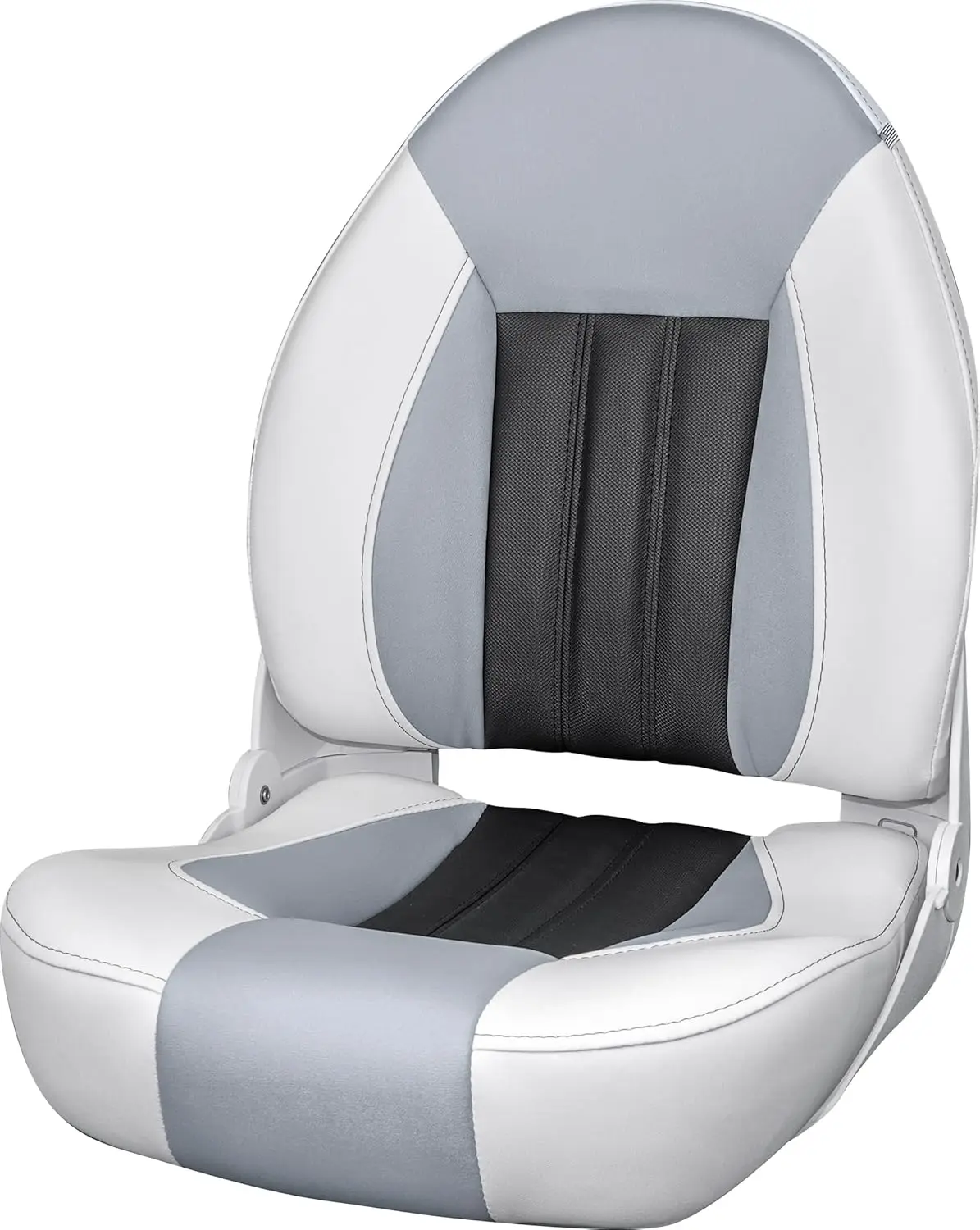 Orthopedic Folding High Back Boat Seat (White/Gray/Carbon)