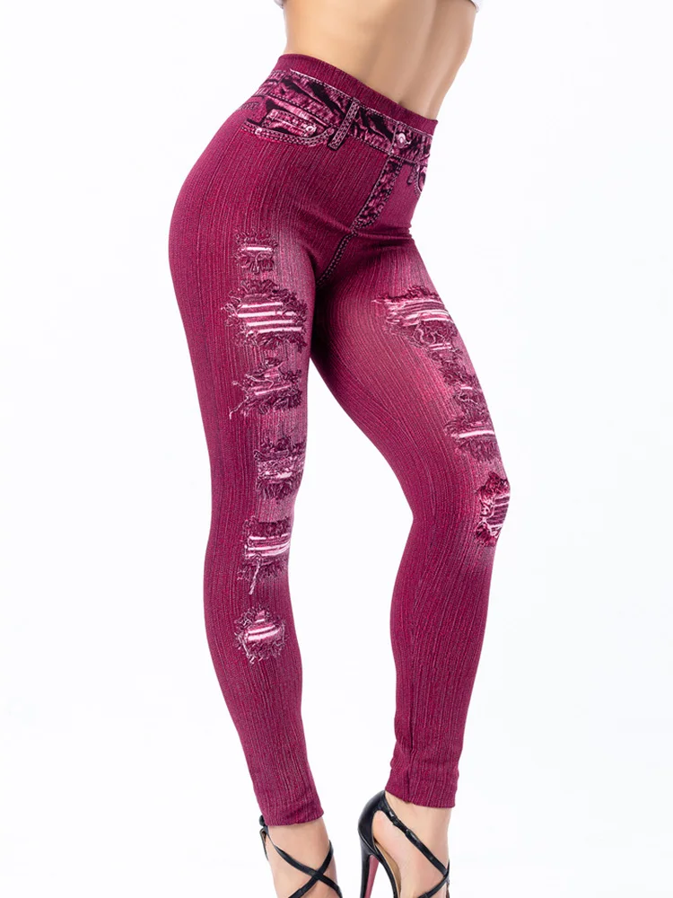 Женские леггинсы YSDNCHI с принтом тренировочные штаны эффектом пуш-ап завышенной