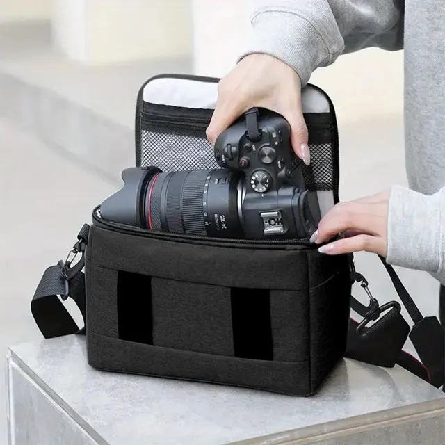 1PC Black Nylon DSLR Camera Bag. Portable, waterproof. Fits Sony, Nikon,Canon, Panasonic DSLR cameras like Canon EOS Rseries liu