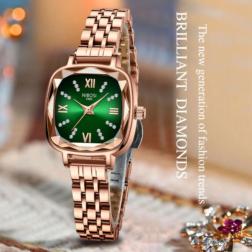Brand Nibosi Women Watches Fashion Square Ladies Quartz