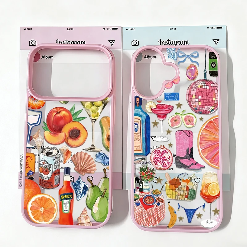 Seaside Scenery Fruit Wine Lemon Clear Phone Case – Stylish and Durable Hard Cover Shell