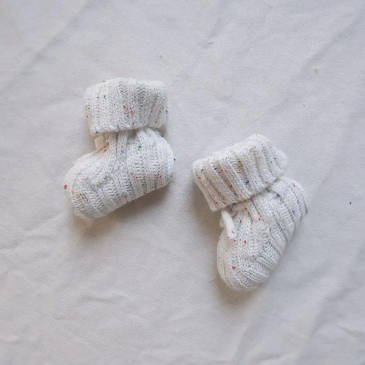 Infant Baby Neutral Booties 100% Cotton Knit Baby Socks Handmade Purple Ivory White Rainbow Baby Shoes Shower Gift 4
