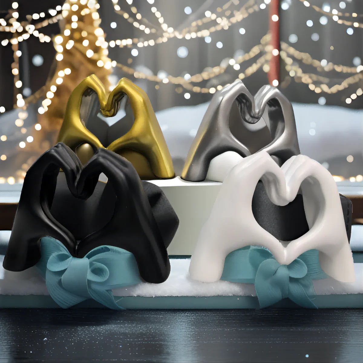 Gold Decoration, Heart Hand Statue Living Room Bedroom Decoration, Love Finger Modern Hand Gesture Sculpture Home Shelf Desktop 6 Gold Decoration, Heart Hand Statue Living Room Bedroom Decoration, Love Finger Modern Hand Gesture Sculpture Home Shelf Desktop 6