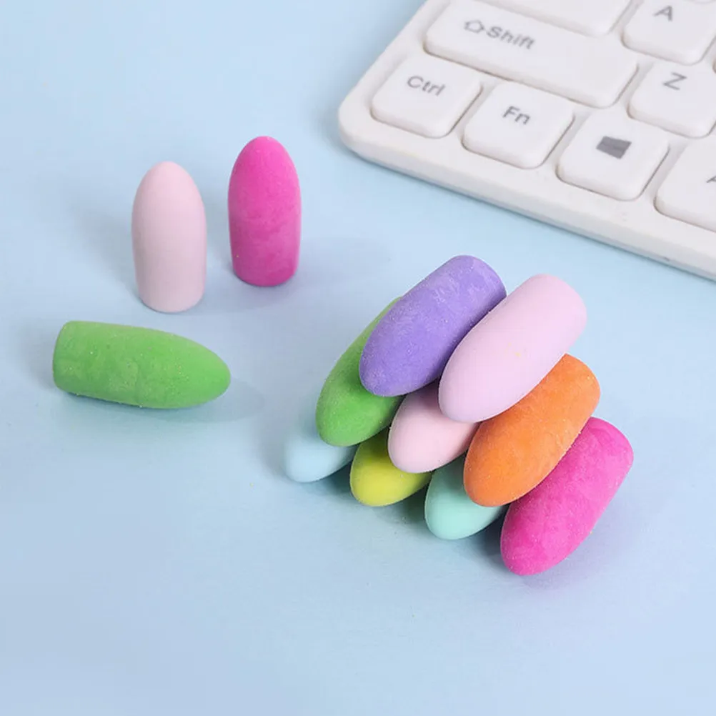 150Pcs 총알 모양 컬러 지우개 연필 캡 Tpr 소재 학생 사무실을위한 경량 휴대용 지우개 토퍼