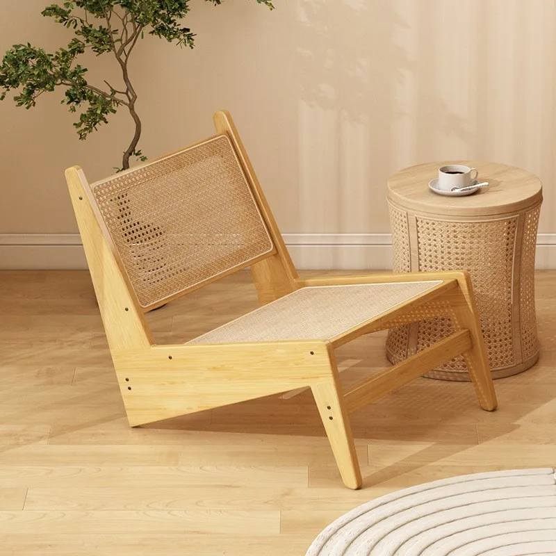 Realife Vine Woven Leisure Chair Single Sofa Chair For Home Use Quiet Style Home Kangaroo Bamboo Woven Creative Lazy