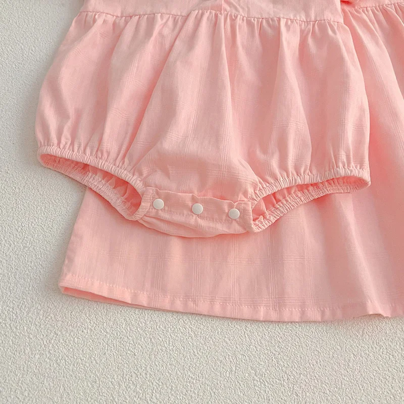 Summer New Kids Baby Girls Short Sleeve Sisters Embroider Dress Infant Rompers Kids Baby Girls Sweet Princess Clothes Rompers 6