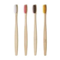 Single Cowhide Wrapped Bamboo Toothbrush Set Natural and Environmentally Friendly Bamboo Toothbrush Tablet One Box of 10 PCS 6