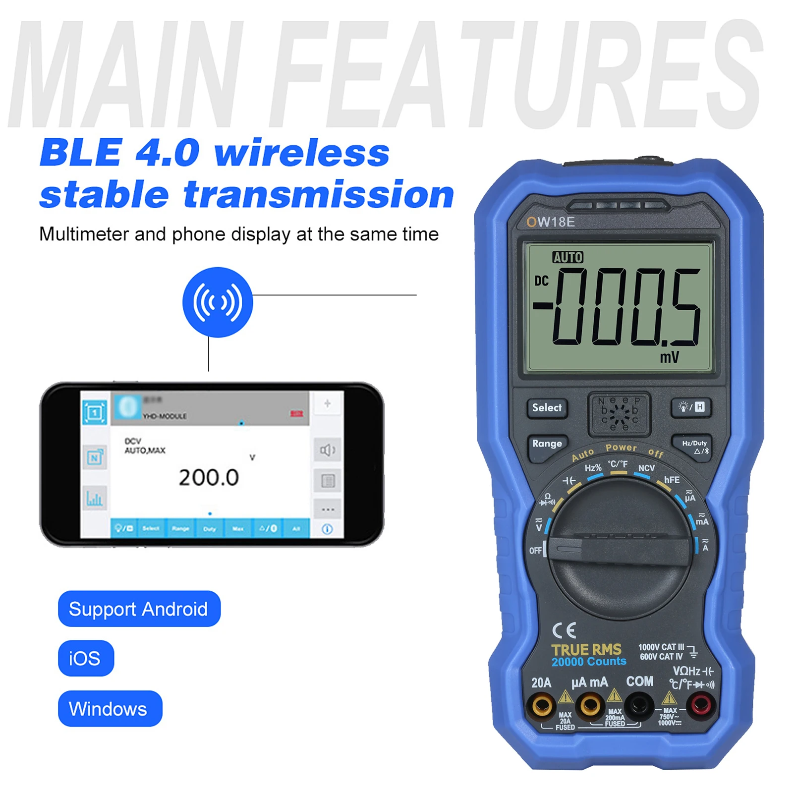 owon-ow18e-4-1-2-digits-handheld-digital-multimeter-true-rms-digital-high-accuracy-lcd-multimeter-with-wireless-connection-data