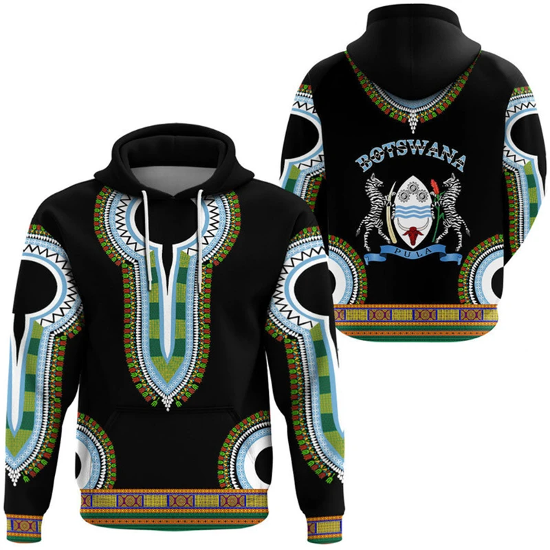 thumbnail image 1 of Sudadera con capucha con estampado de emblema de la bandera de Botsuana para hombre, sudaderas holgadas de moda diaria para hombre, ropa informal, jerséis de calle de gran tamaño, 1 of 5