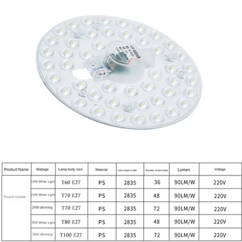 MunLii AC220V-240V LED 링 패널 원형 조명, 차가운 흰색 원형 천장 보드 원형 램프, 3 색 디밍, 36W, 24W, 18W, 12W 3