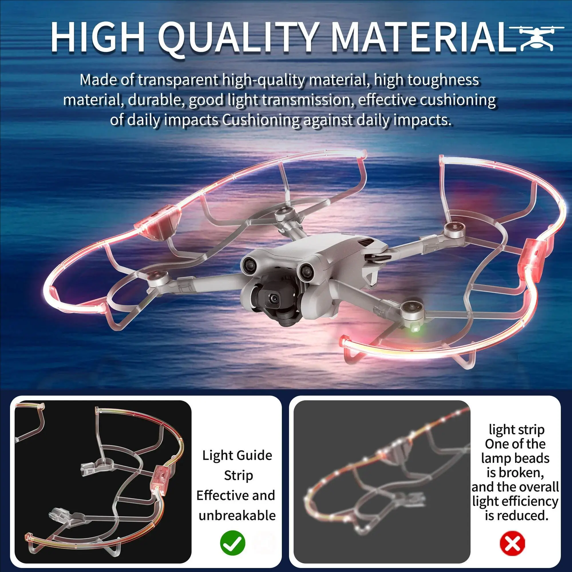 STARTRC LED Propeller Guard for DJI Mini 3 Pro/Mini 3-Anti-Collision Light Ring with High Visibility