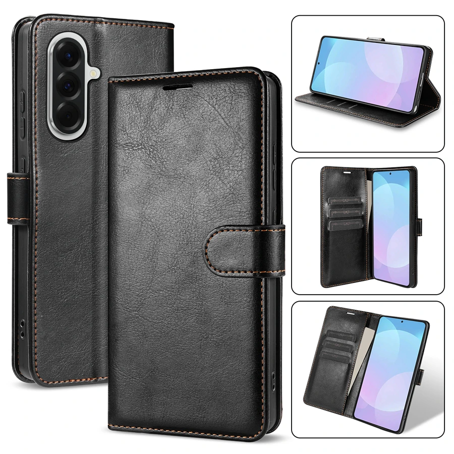 Luxury Magnetic Wallet Leather Case with Card Slot and Flip Cover