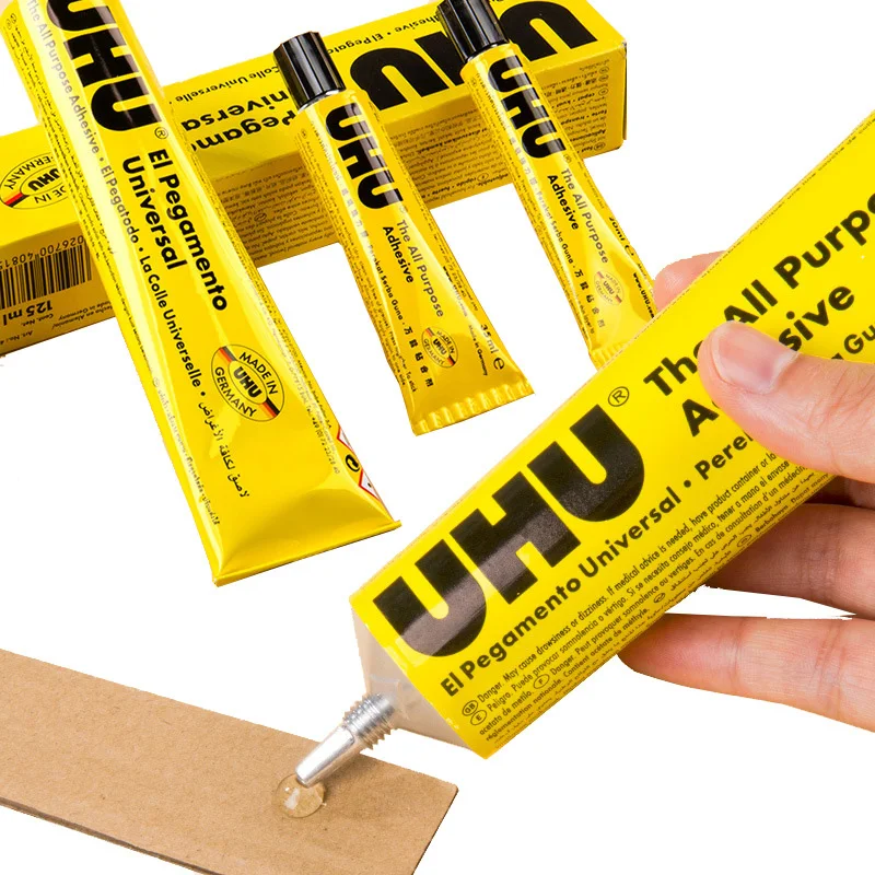 Colla universale flessibile trasparente UHU da 7ml/20ml/35ml/60ml per parrucche, tessuti in pizzo, legno, metallo, pelle, porcellana, riparazioni fai da te
