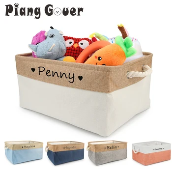 Personalized Dog Toy Basket (-Free Print) Pet Storage Box Custom Name Toys Clothes Accessories Organize Storage 1