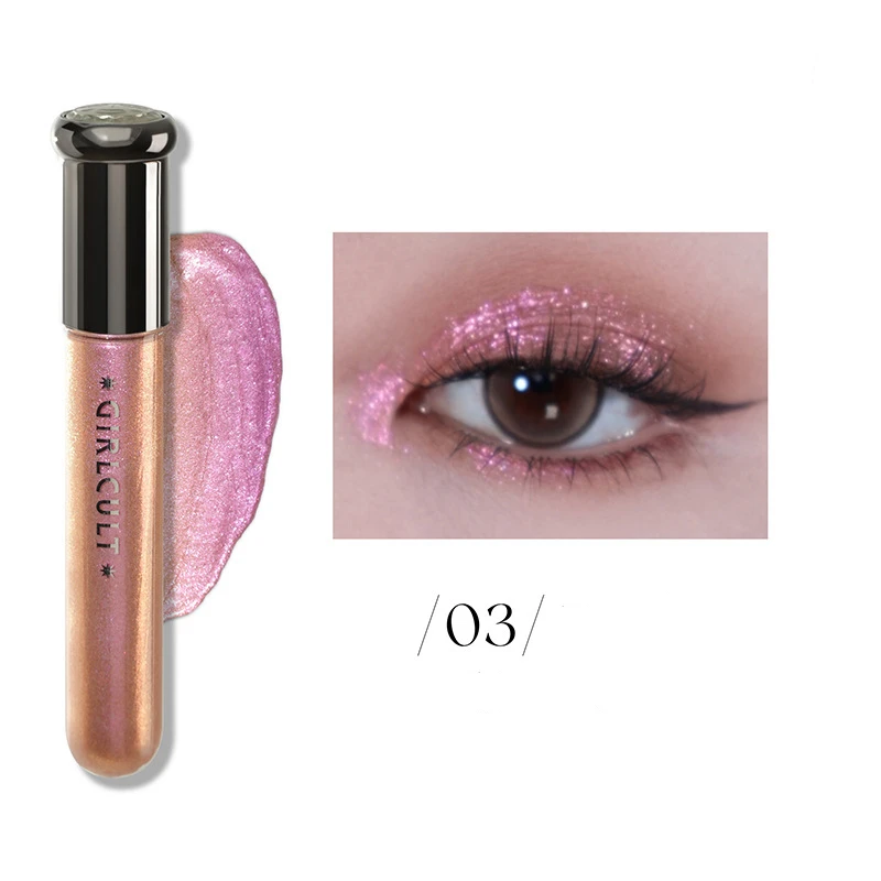 Girlcult New Fine Glitter Sequins  Illusion Liquid Eyeshadow Lips Silkworm Highlight Stacked Single-color Eyeshadow Cosmetics 4