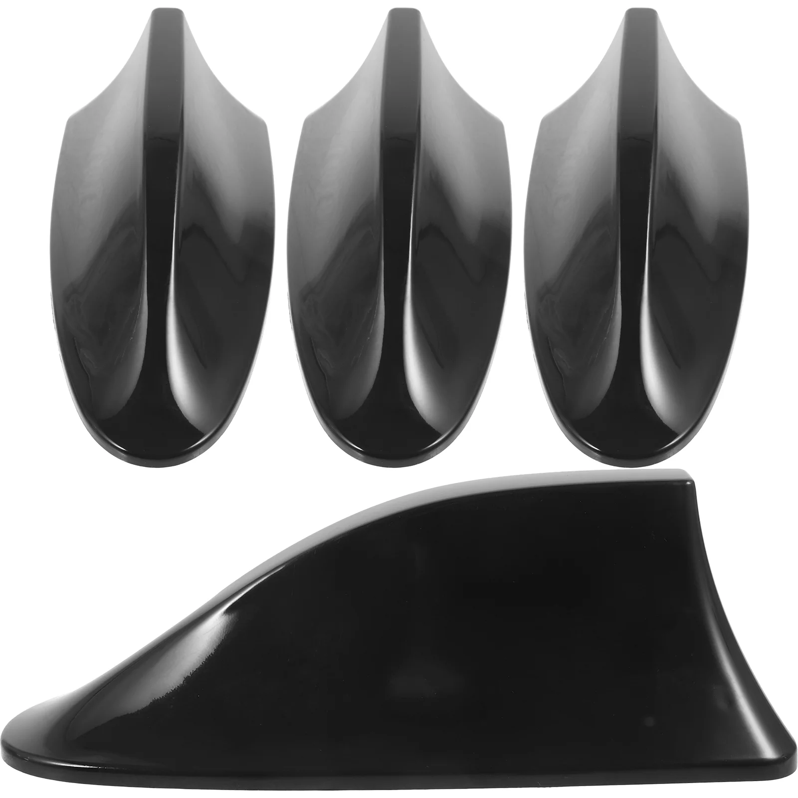 

4 Pcs Car Shark Fin Antenna Accessories Bathroom Decorations The Roof Automotive Exterior Mount Radio Signal with Base Abs for