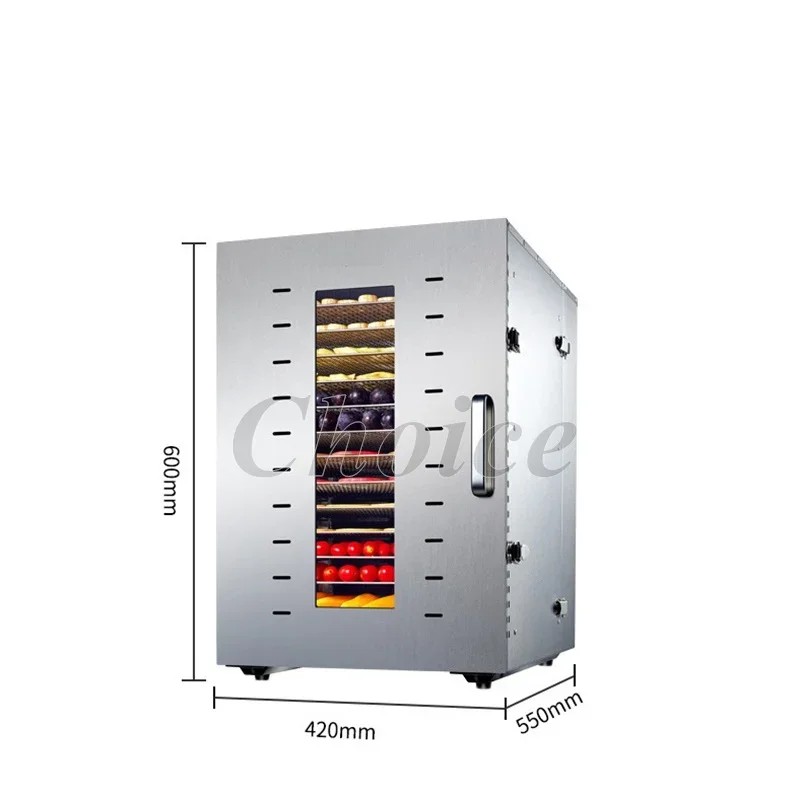 16 Trays Food Dehydrator Fruit Dryer Machine Automatic Rotation Meat Snacks Dried Fruit Machine Vegetables Commercial for Home