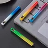Creativity Metal Cigarette Shaped Lighters Free Grinding Wheel Pocket Mini Compact Flashlight Lighter Outdoor Butane Gas Lighter 2
