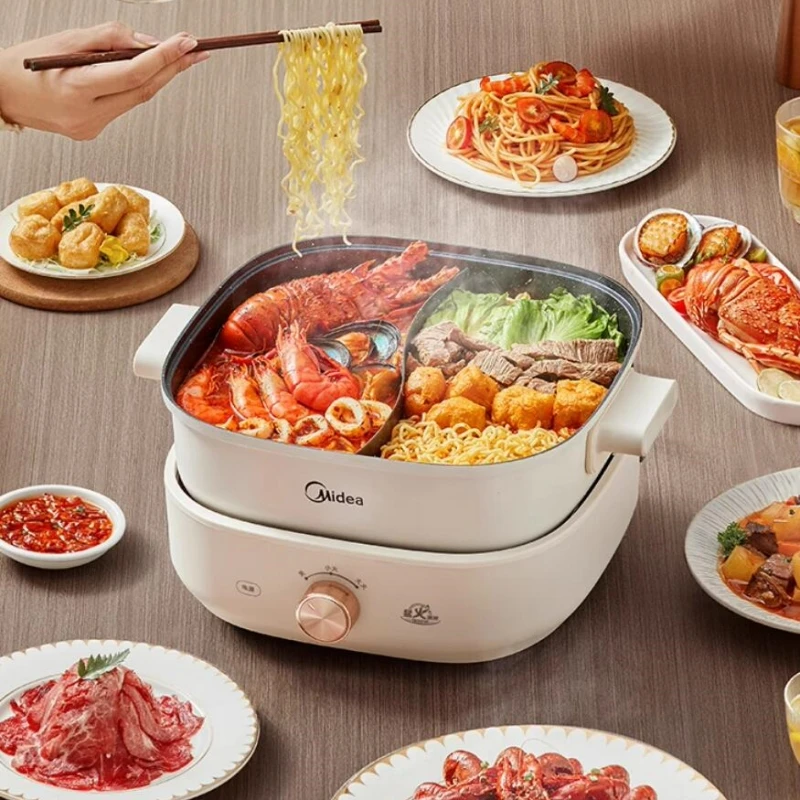 Midea 220V Electric Hotpot 6L Multifunctional Split Household Electric Cooking Pot Non-Stick Double Flavour Pot 3
