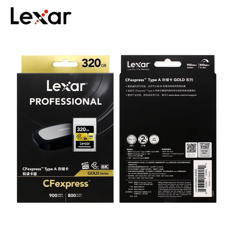 Lexar  CFexpress A Ÿ ī, 160GB VPG-400, 8K , PCI Express, ִ 900 MB/s  ø, ī޶ ޸ ī