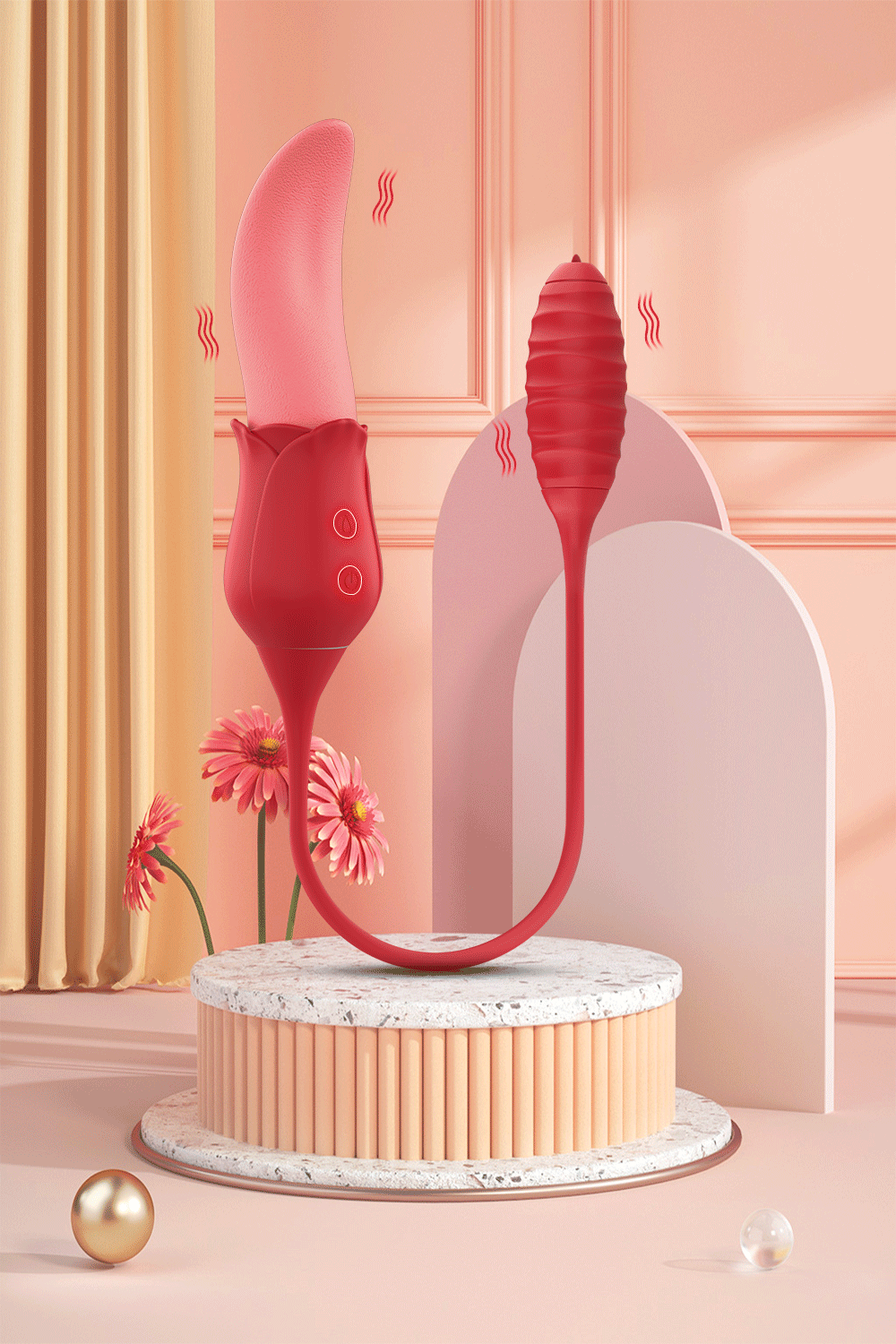 Rose Tongue Licking Sucker Vibrator For Women Nipple Clit Stimulator Love Egg Dildo Vibrating Massager Female Adult Sex Toys