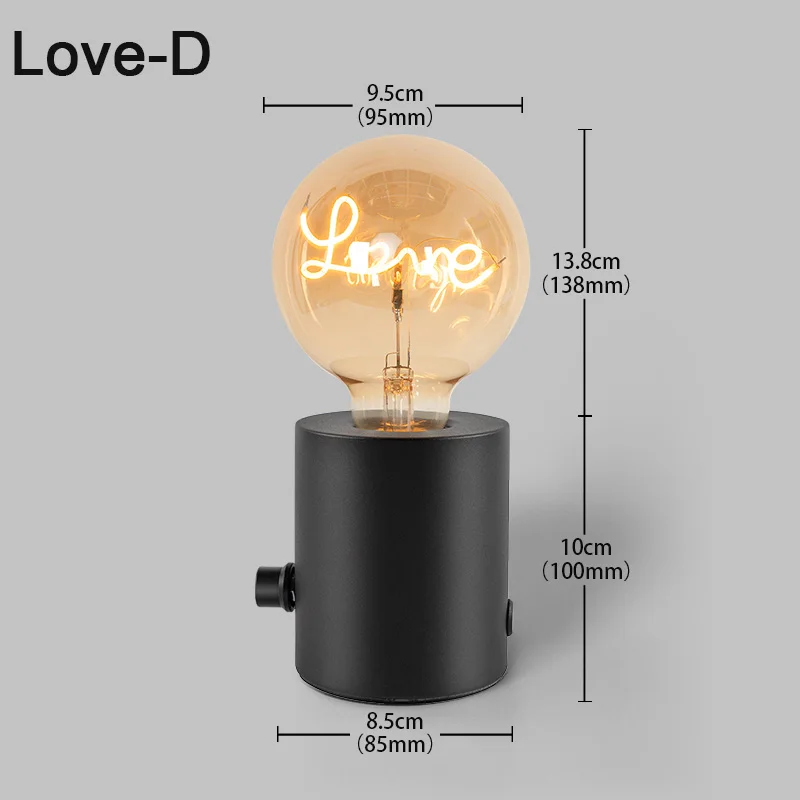Table Lamp - Vintage Wood E27 Night Light