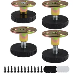 Adjustable Carbon Steel Furniture Feet - Pack of 4, 27 - 40 mm, Screw or Self - Adhesive Options (4 Pcs)