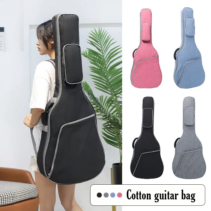 36/39/41 Inch Guitar Bag Universal Classic Acoustic Guitar Case Double Straps Pad Cotton Oxford Thicked Soft Waterproof Backpack weysfor new 40 41 inch double shoulder straps guitar oxford fabric acoustic guitar bag 5mm waterproof backpack guitar carry case
