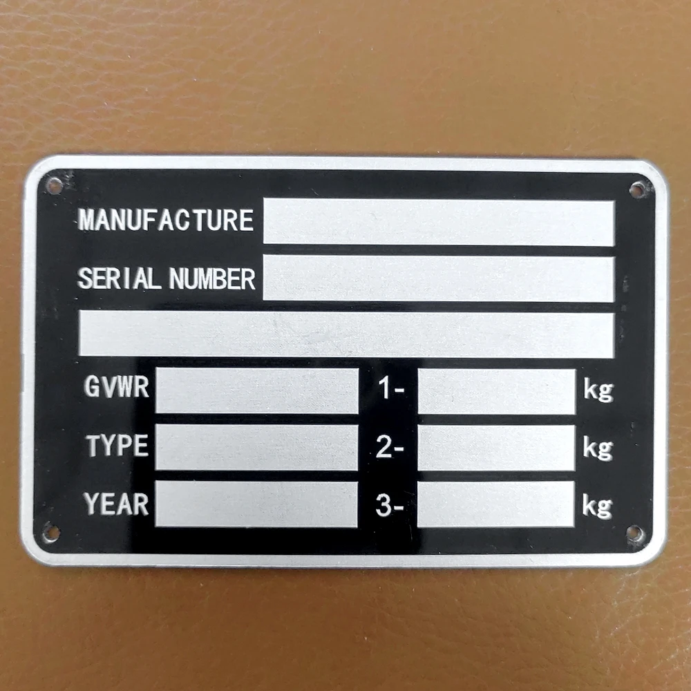 Алюминиевый номер прицепа ID Tag Vin Plate GVWR Medical RV Parts RV Accessories