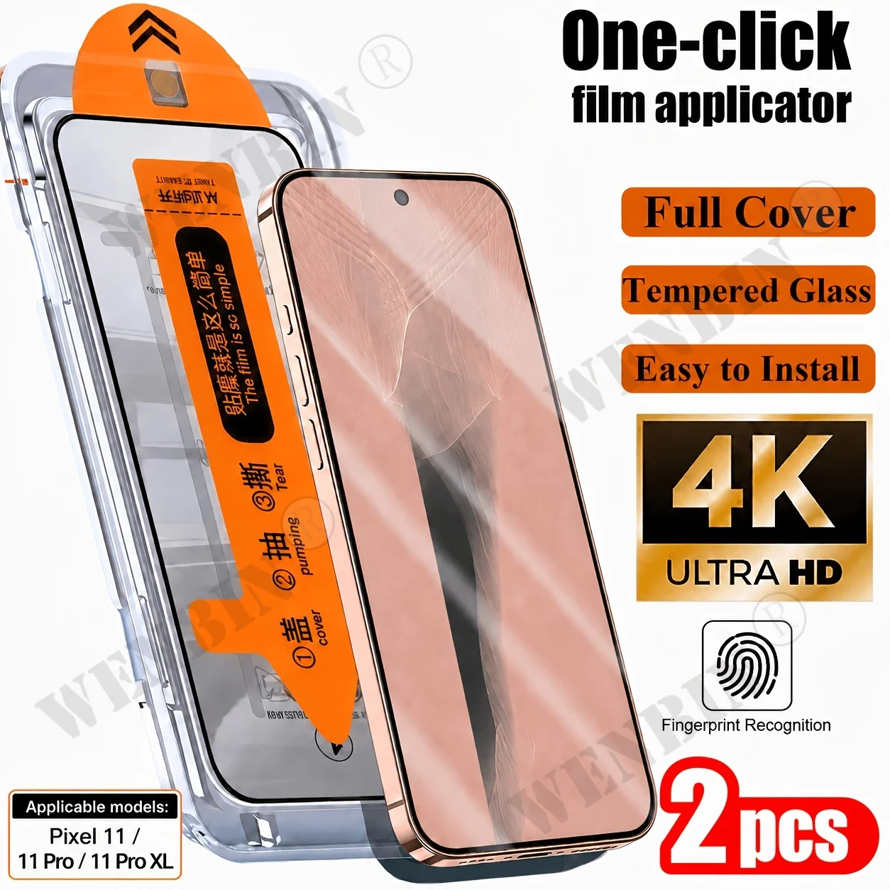 2-Pack Tempered Glass Screen Protector with Fingerprint Unlock