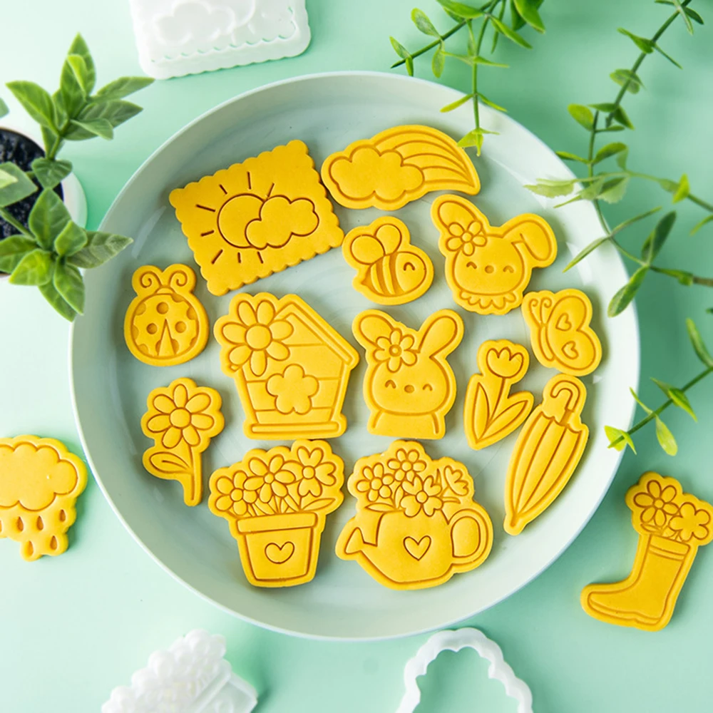 Cartoon Spring Series Cookie Mold 3D Cake Dessert Decoration Mold DIY Baking Tools Kitchen Supplies cookie cutter baking mold cookie mould baking decorating tools