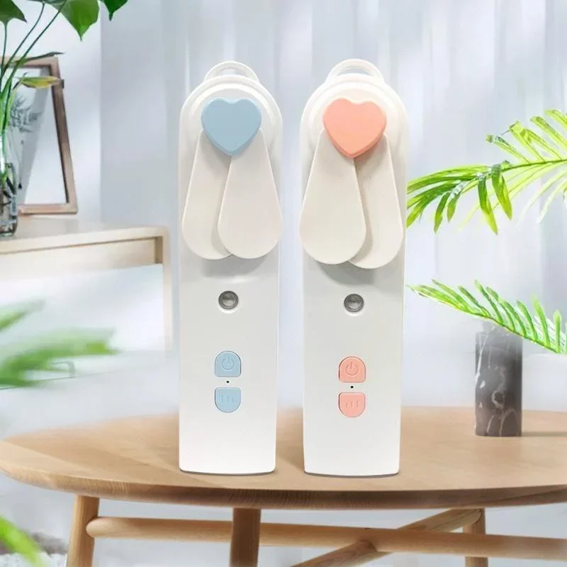 2In1 Mini Fan Humidifier 1Pc Multifunction Portable   USB Rechargeable Handheld Fan Water Spray Mist Fan Face Steamer Air