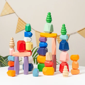 Wooden Stacking Rock Toy 1